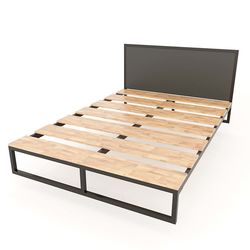 Giường ngủ Mony hiện đại gỗ cao su khung sắt lắp ráp GN68029