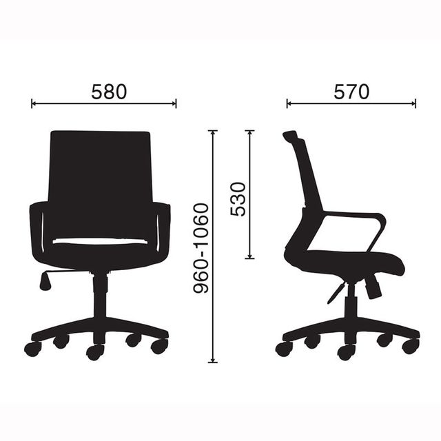 Ghế văn phòng chân xoay màu đen M1051-01
