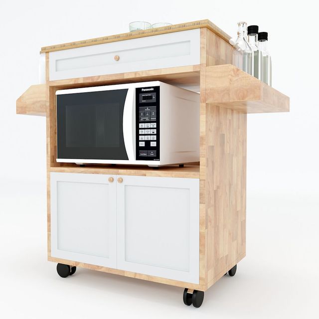 Kệ bếp di động đa năng KISPLA mặt gỗ tre (90x40x80cm) KB68011