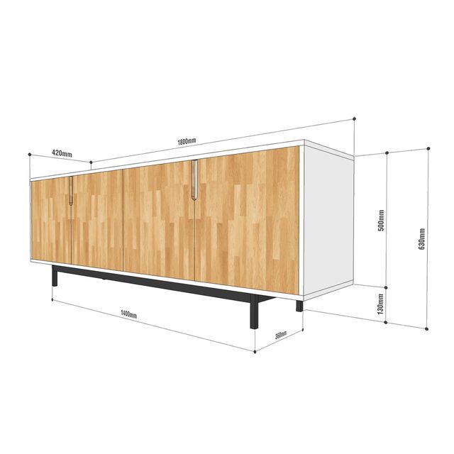 Tủ gỗ trang trí phòng khách 180x36x63cm KTB68060