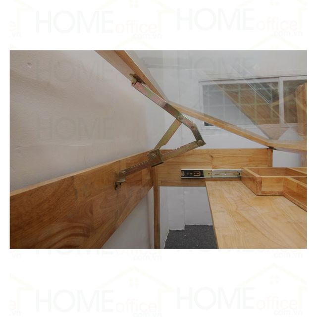 Bàn vẽ kiến trúc gỗ cao su mặt kính cường lực 120x60x75 (cm) DD003