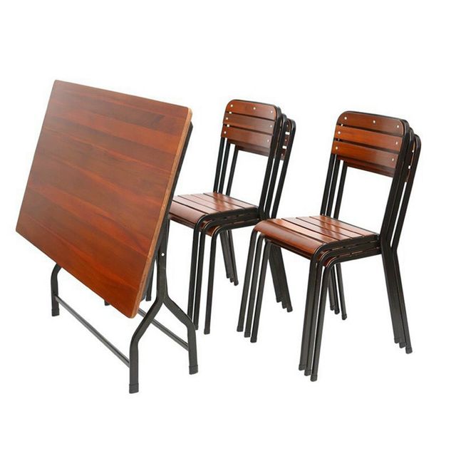 Ghế cafe khung sắt gỗ ngoài trời có thể xếp chồng GCF080Ghế cafe khung sắt gỗ ngoài trời có thể xếp chồng GCF080