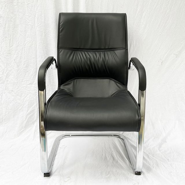 Ghế phòng họp chân quỳ nệm simili màu đen HDMFC03