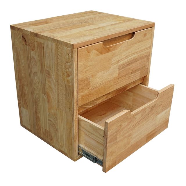Tủ đầu giường 2 ngăn kéo gỗ cao su 50x40x50cm HDTDG68021