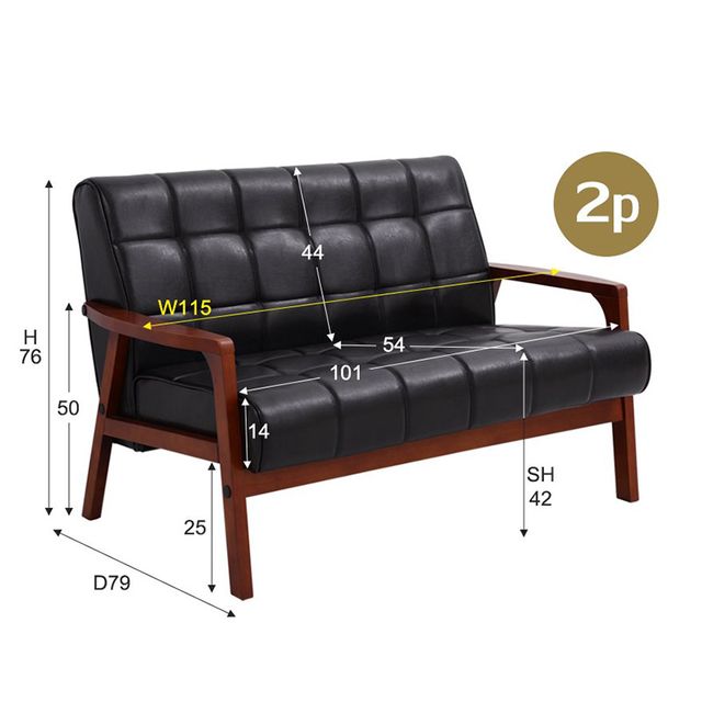 Ghế sofa khung gỗ nệm Simili cổ điển BNS8039-2P