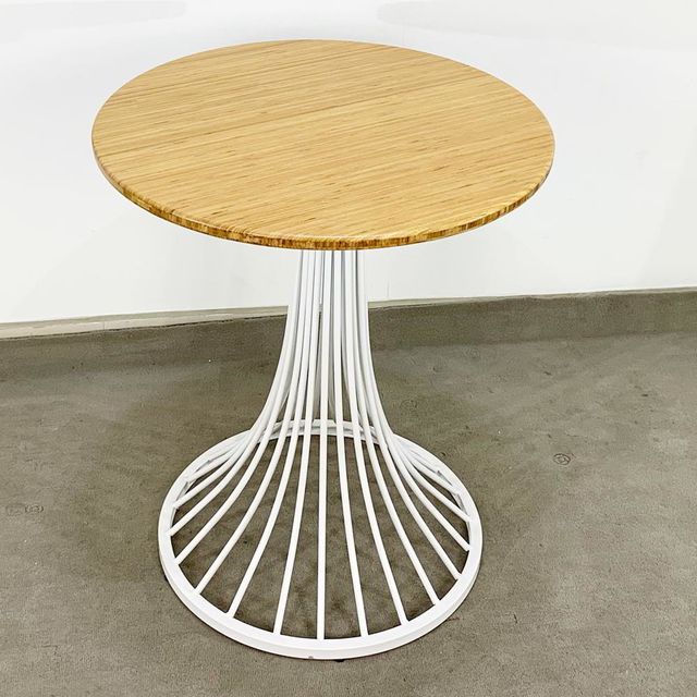 Bàn cafe gỗ TRE ÉP tròn 60cm chân sắt sơn tĩnh điện CFD68051