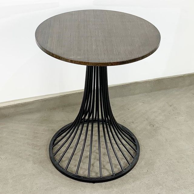 Bàn cafe gỗ TRE ÉP tròn 60cm chân sắt sơn tĩnh điện CFD68051