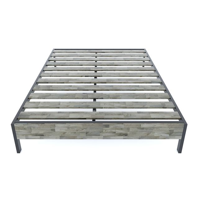 Giường ngủ đơn giản gỗ cao su khung sắt GN68034