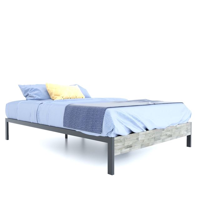 Giường ngủ đơn giản gỗ cao su khung sắt GN68034