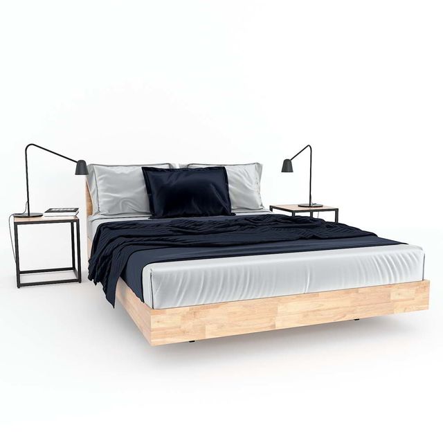 Giường ngủ VEGA gỗ cao su khung sắt lắp ráp GN68022