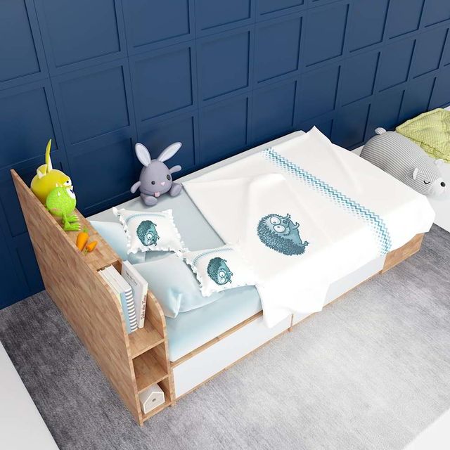 Giường ngủ có hộc kéo gỗ cao su tự nhiên GN68026