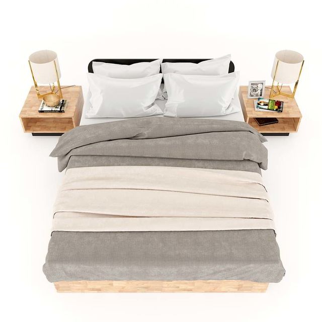 Giường ngủ bo viền gỗ cao su GN68030
