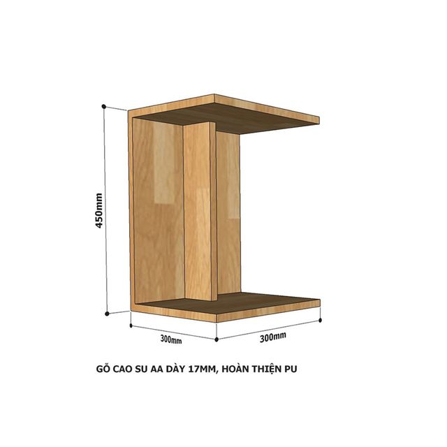 Kệ để đầu giường đơn giản gỗ cao su tự nhiên TDG68026