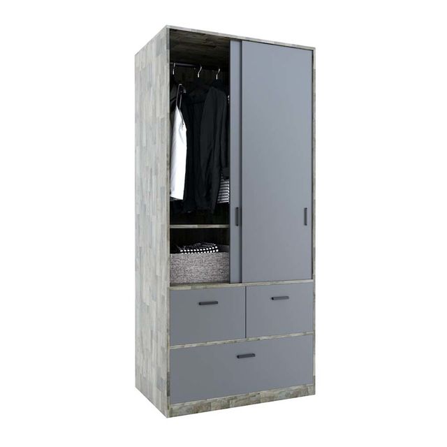Module tủ quần áo hiện đại gỗ cao su tự nhiên TQA68040