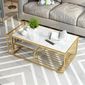 Bàn sofa mặt đá khung sơn màu vàng đồng TT189
