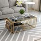 Bàn sofa mặt đá khung sơn màu vàng đồng TT189