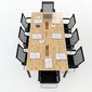 Bàn họp 240x120cm gỗ cao su hệ Oval Concept lắp ráp HBOV011