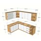 Hệ tủ bếp chữ L gỗ cao su hiện đại ( không bao gồm mặt đá và bồn rửa) HDTB005