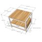 Tủ đầu giường khung sắt gỗ cao su (50x40x40cm) HDTDG68011