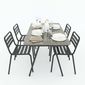 Bàn ăn hiện đại 140x80cm gỗ cao su chân sắt lắp ráp BA68034