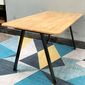 Bàn ăn hiện đại 140x80cm gỗ cao su chân sắt lắp ráp BA68034Bàn ăn hiện đại 140x80cm gỗ cao su chân sắt lắp ráp BA68034