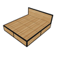 Giường gỗ cao su khung sắt lắp ráp 180x200x34(cm) GN68001