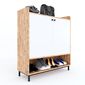 Tủ kệ giày 5 tầng gỗ cao su chân sắt sơn tĩnh điện 100x35x110cm KG68030