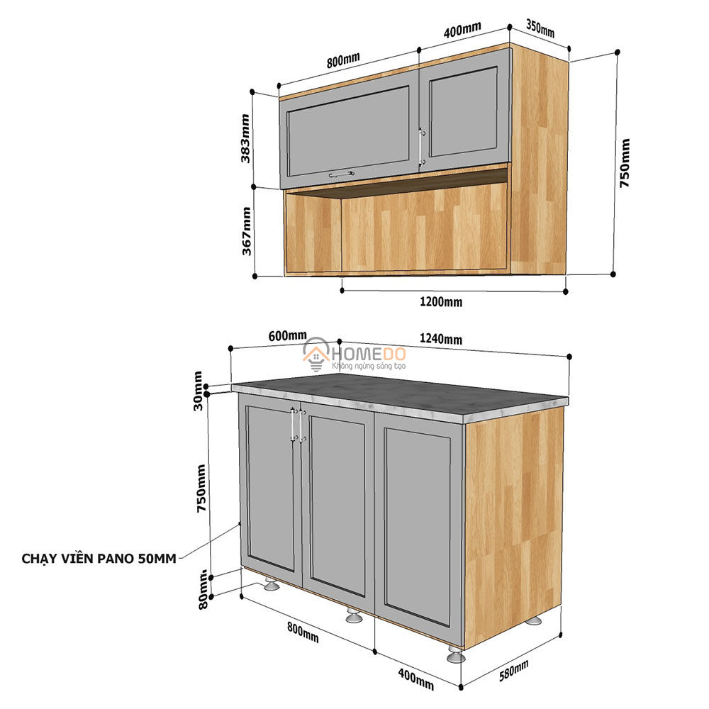 Với tủ bếp gỗ cao su mini, căn bếp của bạn sẽ trông nhỏ gọn hơn, tiết kiệm không gian nhưng vẫn đáp ứng đầy đủ nhu cầu sử dụng. Bởi vì tủ được làm từ gỗ cao su tự nhiên, không chỉ bền và đẹp mà còn an toàn cho sức khỏe. Ngoài ra, còn có nhiều kiểu dáng khác nhau để bạn lựa chọn.